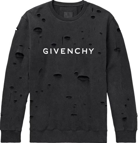 givenchy distressed crewneck|givenchy cropped distressed print.